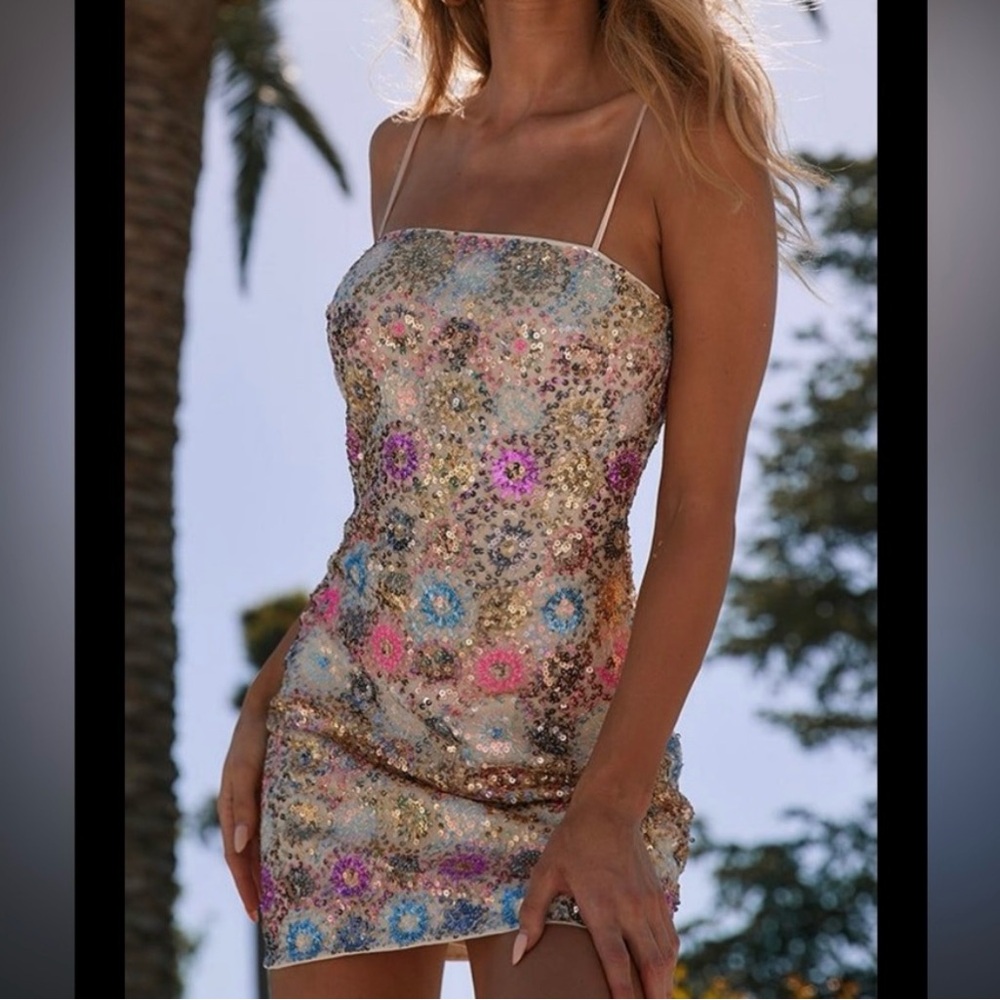 12th Tribe Vibrant Sequin Mini Dress
